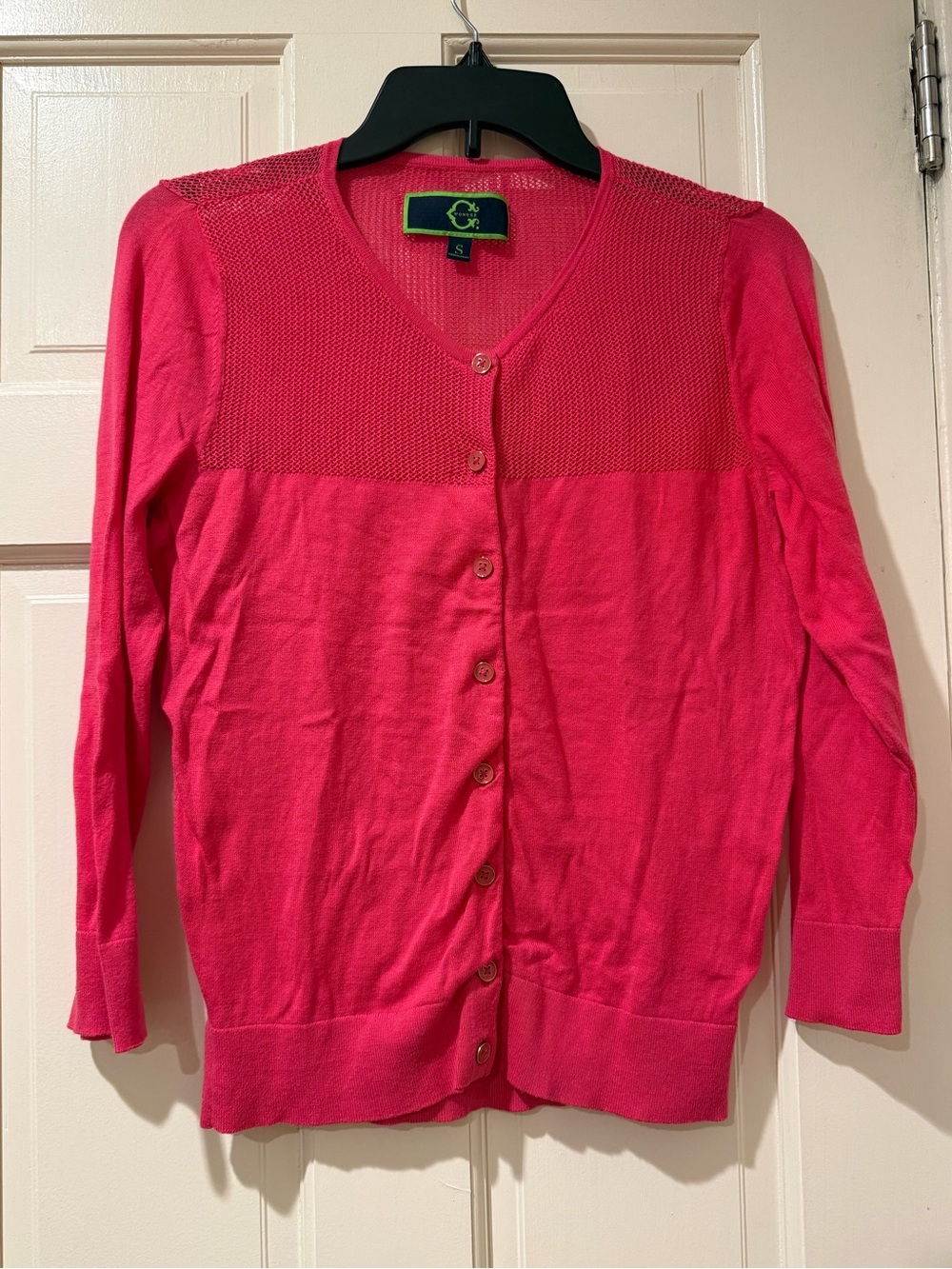 C Wonder by Tory Burch Women’s Pink Button-Down Sweater Cardigan